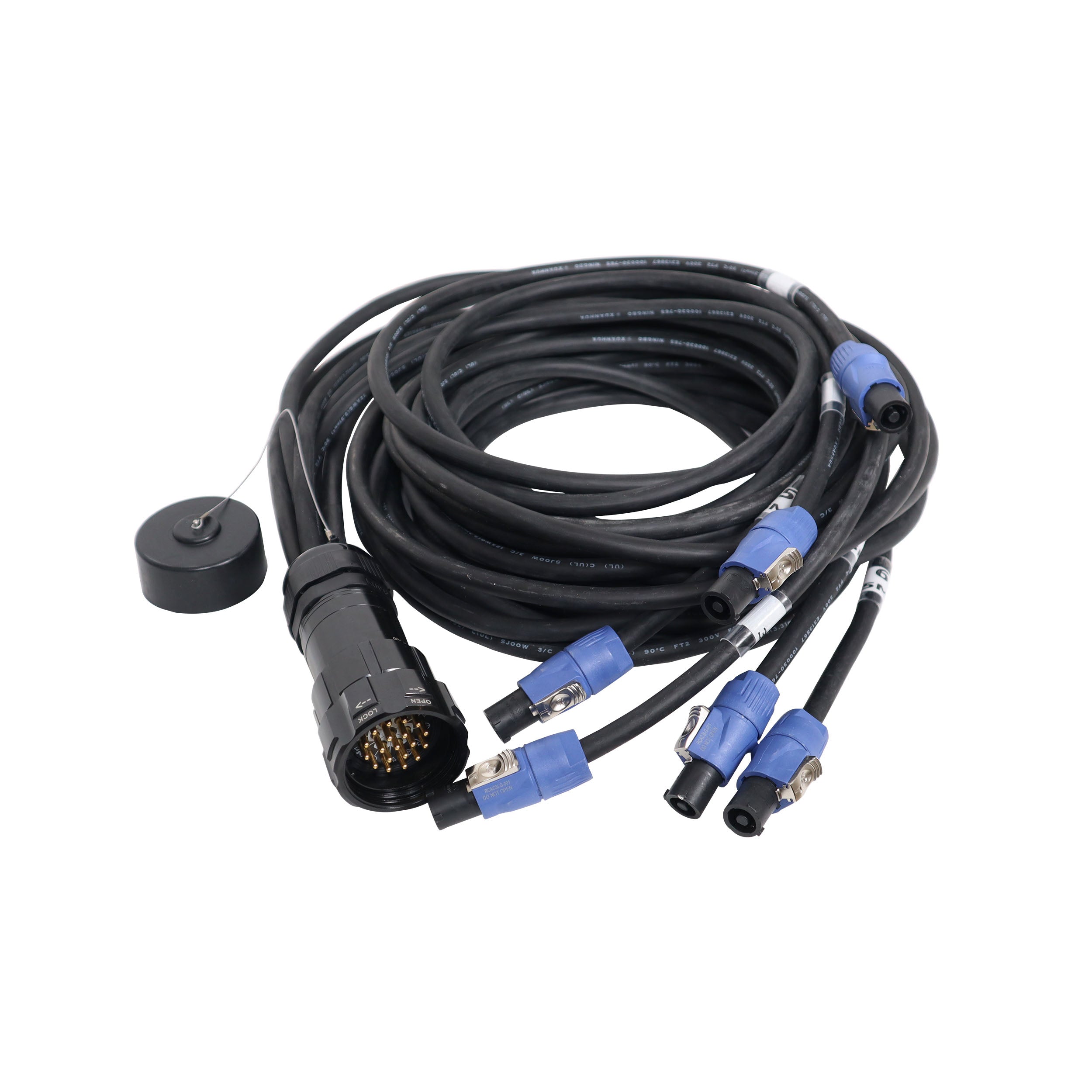 ProX 19-Pin Kupo WPS-5219LM to 6x PowerCon Blue 2x 6ft 2x 10ft 2x 16f SJOOW - 12AWG