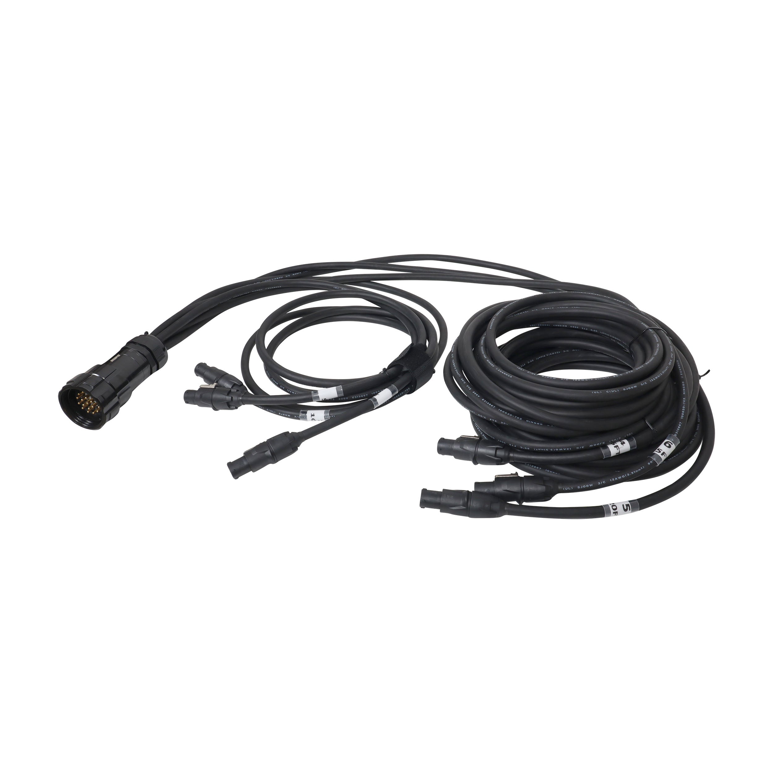 ProX 19PIN Kupo WPS-5219LM to 6x Rean True1 PowerCon 3, 5, 10, 15, 20, 25 ft SJOOW - 12AWG
