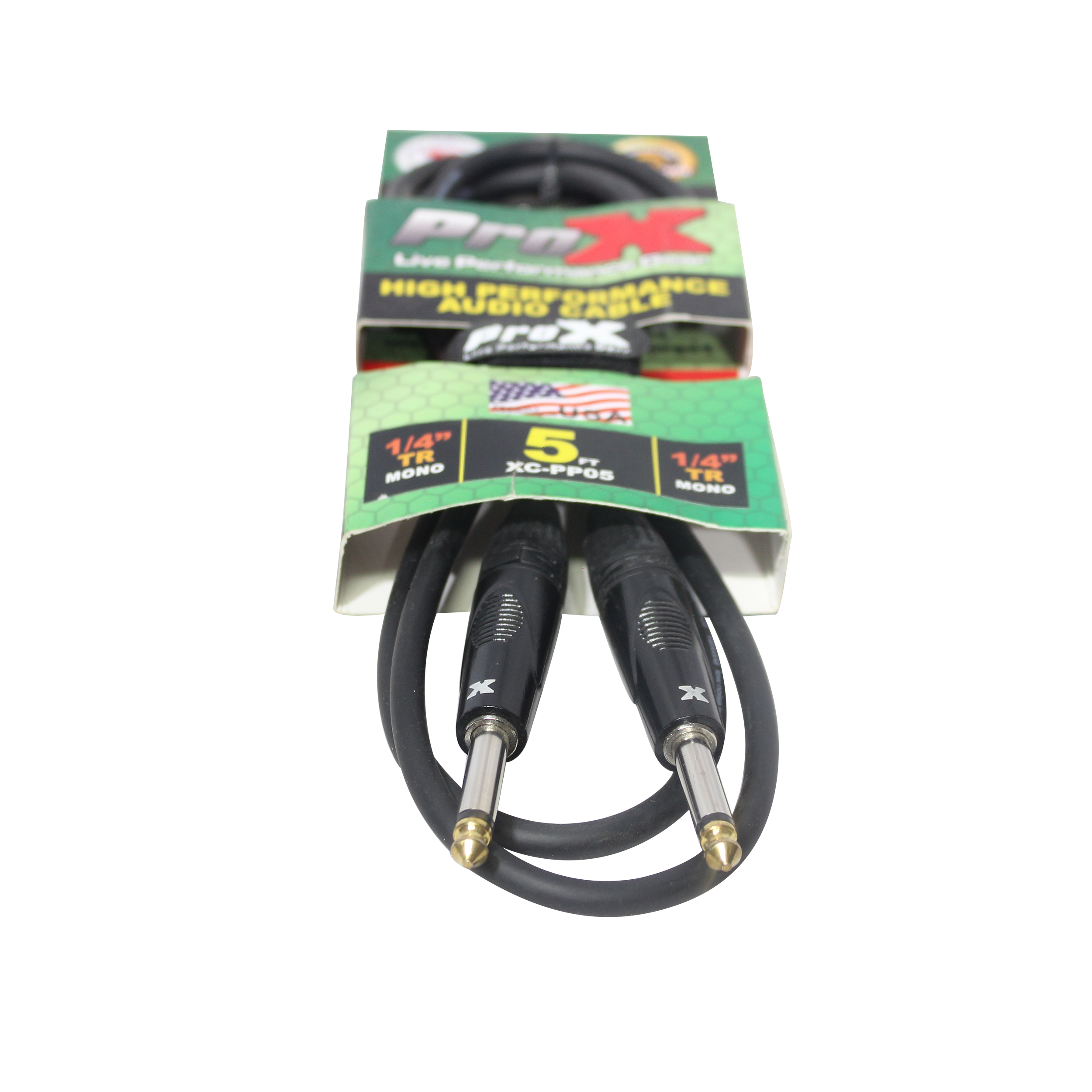 ProX 5' Ft. Unbalanced 1/4" TS-M to 1/4" TS-M High Performance Pro Audio Instrument Guitar Cable