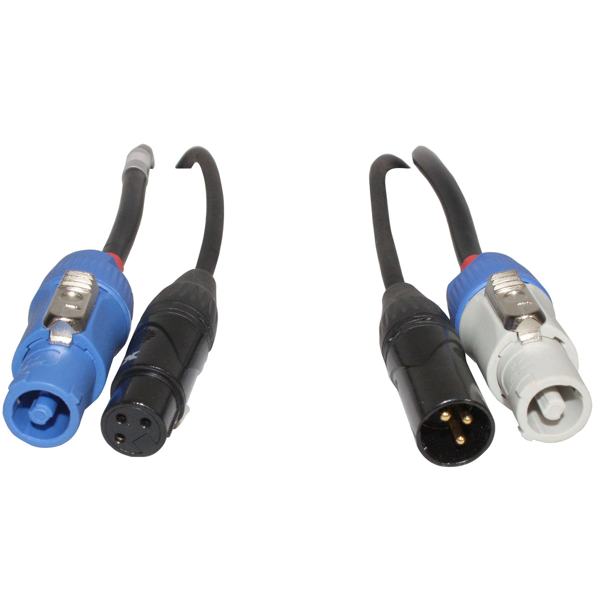 ProX 3' Ft Dual 14AWG Powerkon to Dual DMX Combo Link Jumper Cable