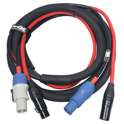 ProX 10' Ft Dual 14AWG Powerkon to Dual XLR Combo Link Jumper Cable