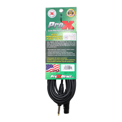 ProX 25 Ft. Unbalanced 1/4" TS to XLR3-F High Performance Audio Cable