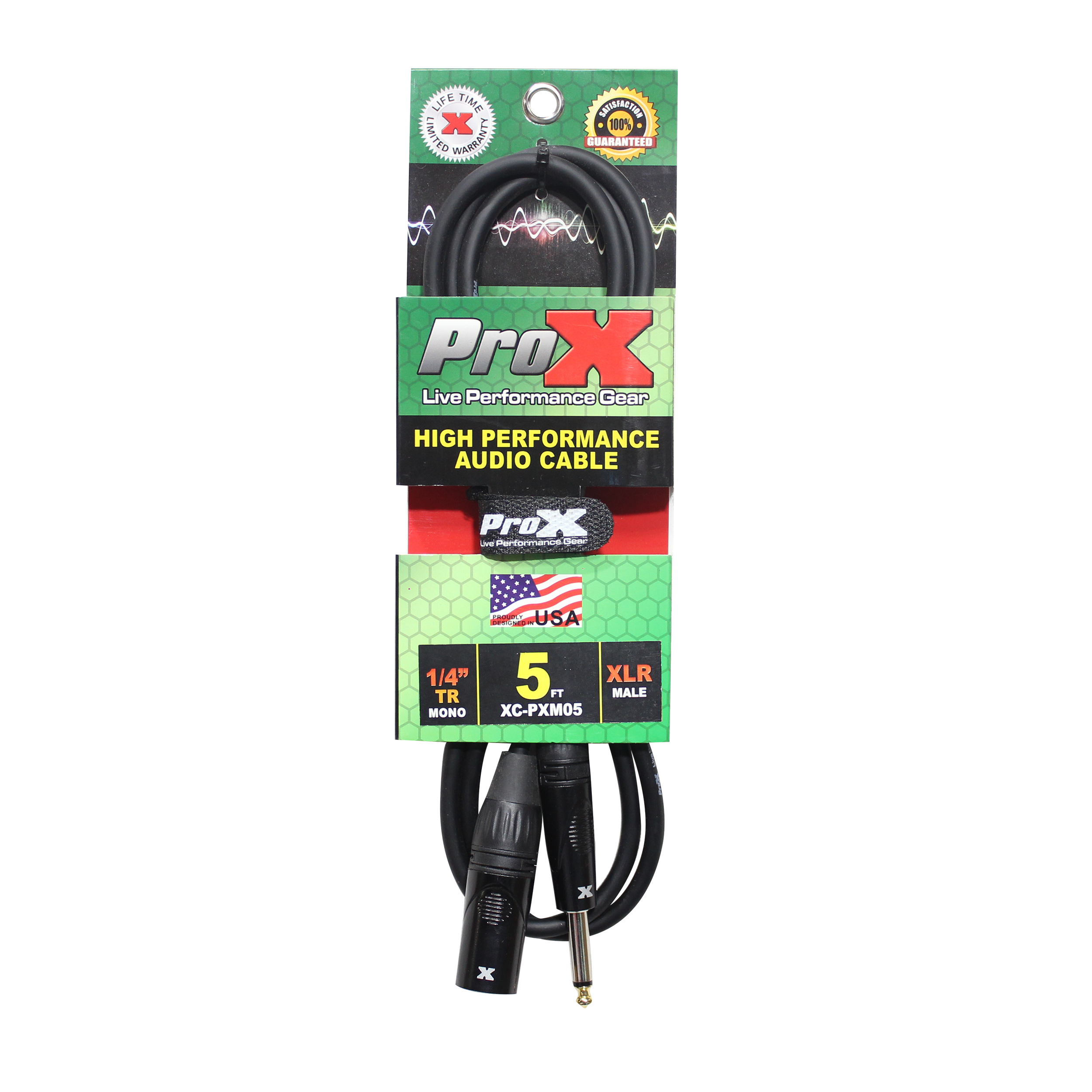 ProX 5 Ft. Unbalanced 1/4" TS to XLR3-M High Performance Audio Cable