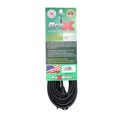 ProX 25 Ft. Unbalanced 1/4" TS to XLR3-M High Performance Audio Cable