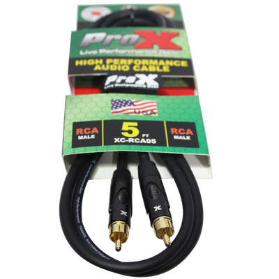 ProX 5 Ft. High Performance Audio Cable RCA to RCA