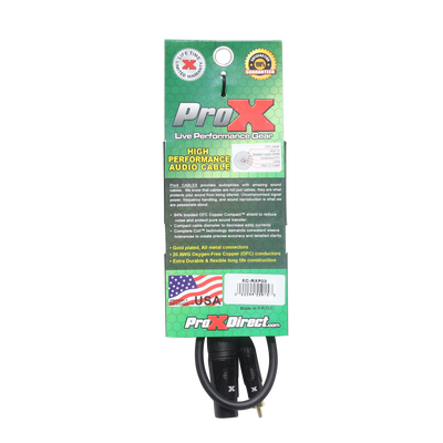 ProX 3 Ft. Unbalanced RCA to XLR-F High Performance Audio Cable