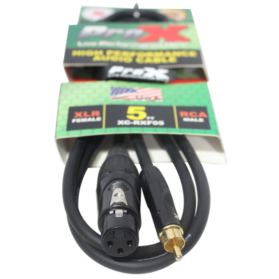 ProX 5 Ft. Unbalanced RCA to XLR3-F High Performance Audio Cable