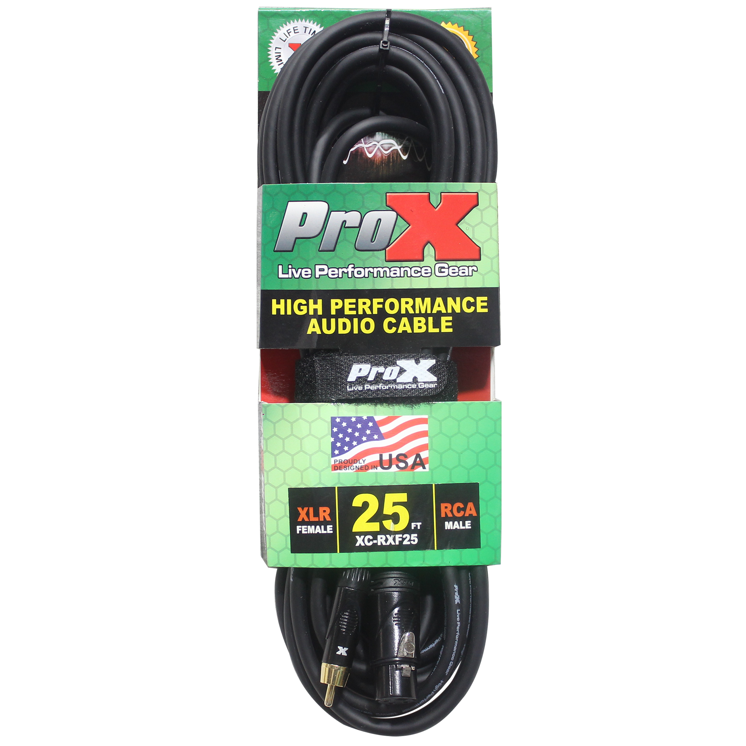 ProX 25 Ft. Unbalanced RCA to XLR3-F High Performance Audio Cable