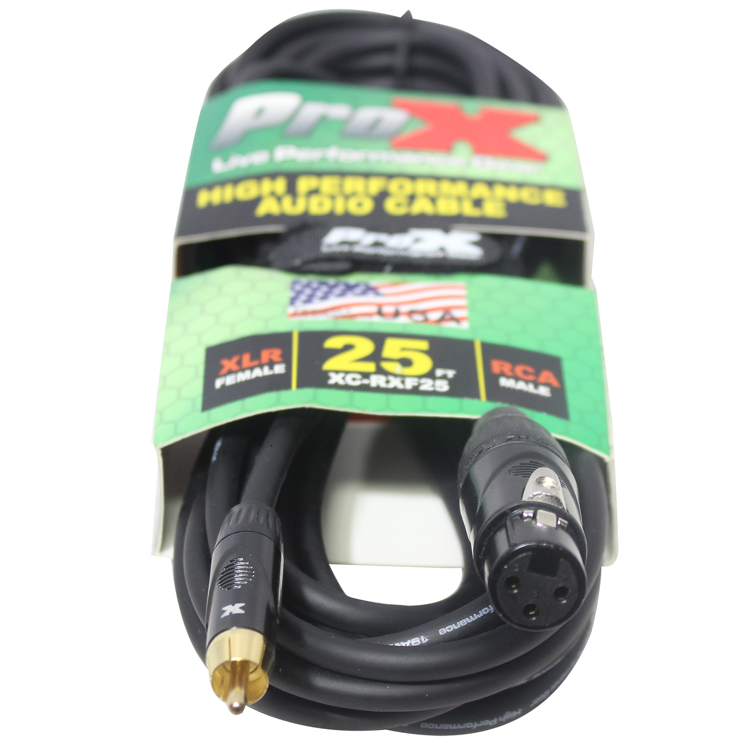ProX 25 Ft. Unbalanced RCA to XLR3-F High Performance Audio Cable