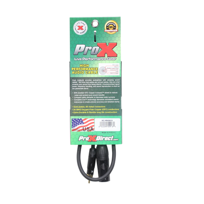 ProX 3' Ft. High Performance XLR Male to RCA Male Unbalanced Audio Cable