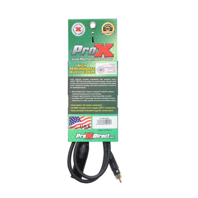 ProX 5' Ft. High Performance XLR Male to RCA Male Unbalanced Audio Cable