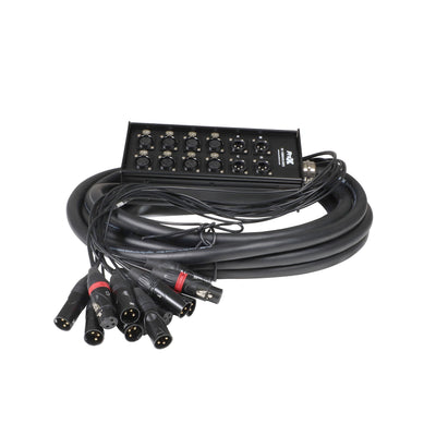 ProX 25 Ft. XLR Stage Recording Extension Box Snake 8 XLR-F Send Inputs 4 XLR-M Effects Return