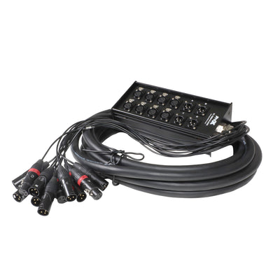 ProX 25 Ft. XLR Stage Recording Extension Box Snake 8 XLR-F Send Inputs 4 XLR-M Effects Return