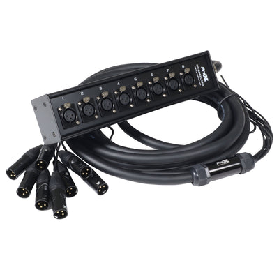 ProX 20 Ft. XLR Stage Recording Extension Box Snake 8 XLR-F Send Inputs