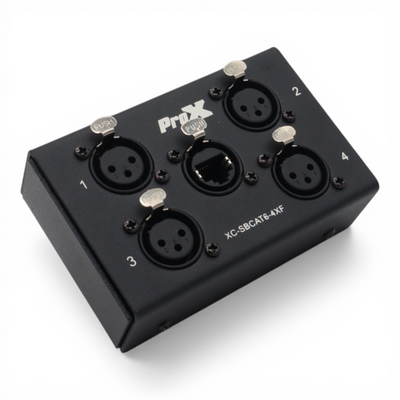 ProX 4 Channel XLR-F CAT6 Audio/DMX Portable Snake Box