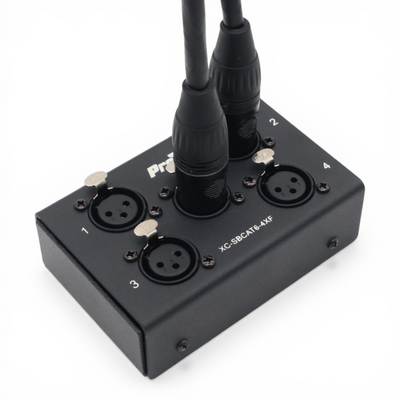 ProX 4 Channel XLR-F CAT6 Audio/DMX Portable Snake Box