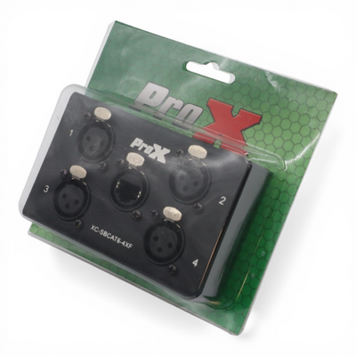 ProX 4 Channel XLR-F CAT6 Audio/DMX Portable Snake Box
