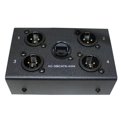 ProX 4 Channel XLR-M CAT6 Audio/DMX Portable Snake Box