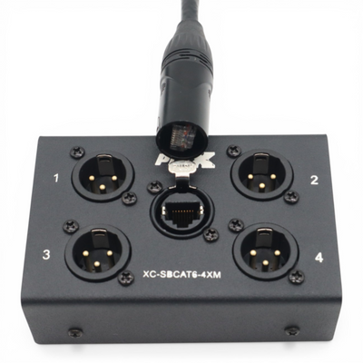 ProX 4 Channel XLR-M CAT6 Audio/DMX Portable Snake Box