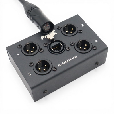 ProX 4 Channel XLR-M CAT6 Audio/DMX Portable Snake Box