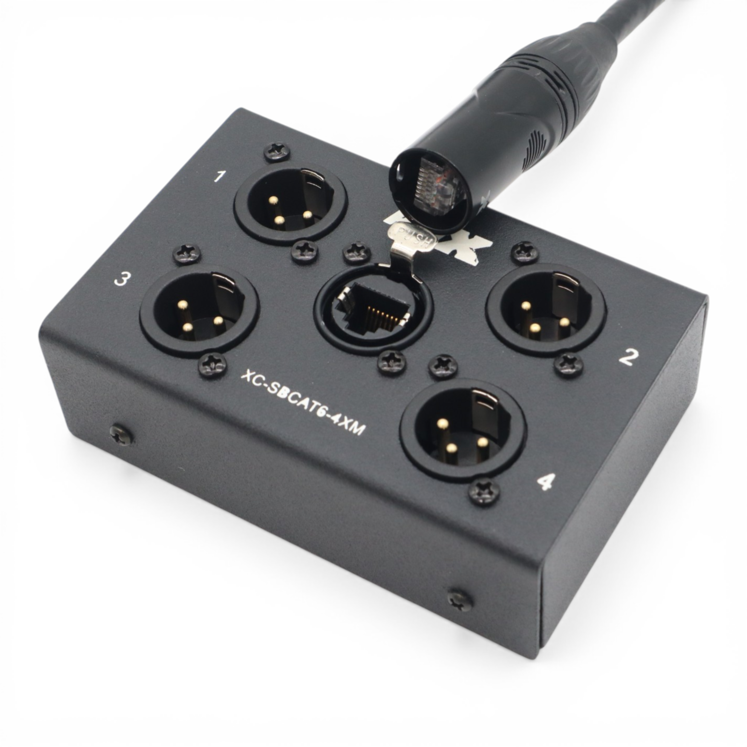 ProX 4 Channel XLR-M CAT6 Audio/DMX Portable Snake Box