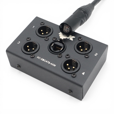 ProX 4 Channel XLR-M CAT6 Audio/DMX Portable Snake Box