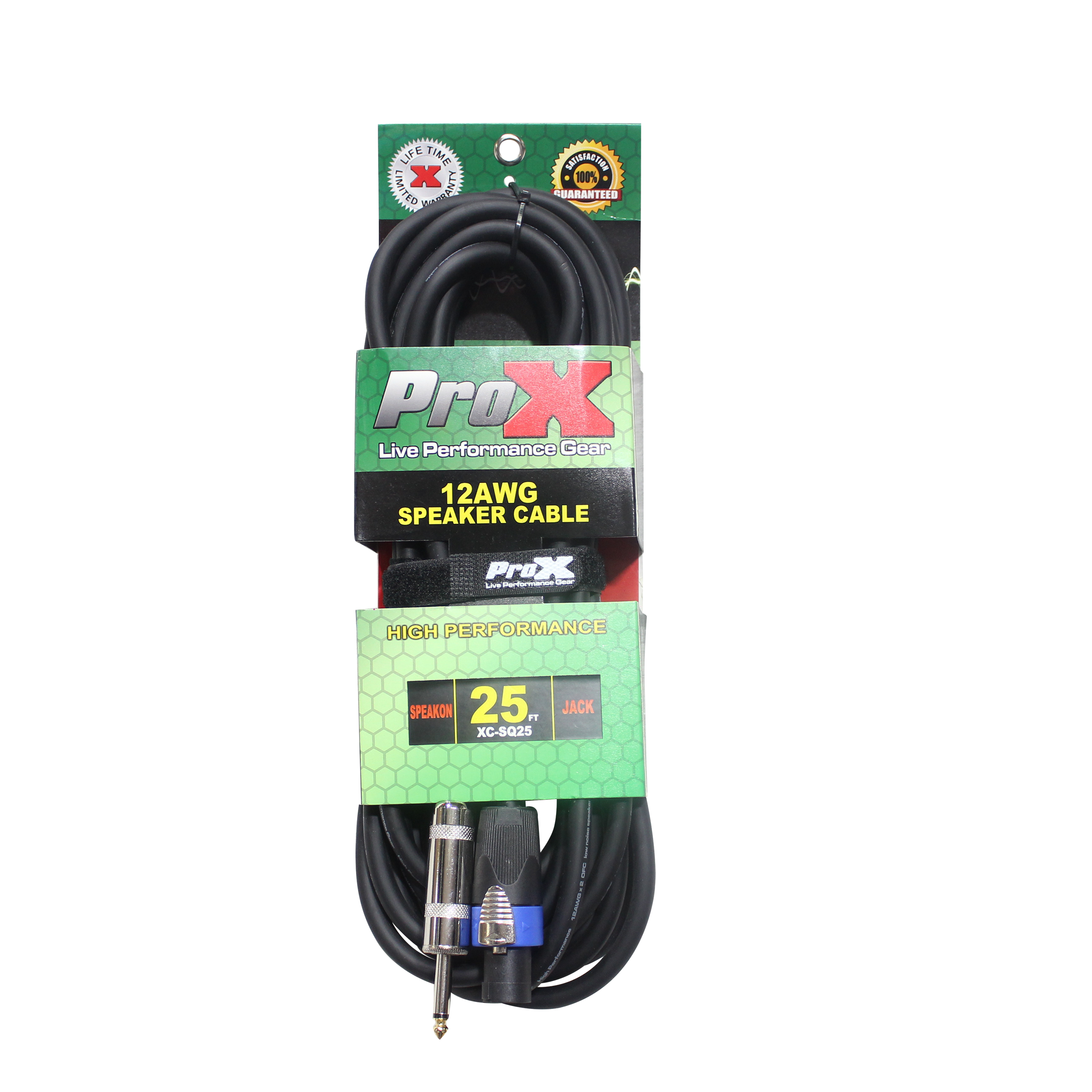 ProX 25 Ft. 12 AWG Speak Twist to 1/4" TS High Performance Speaker Cable