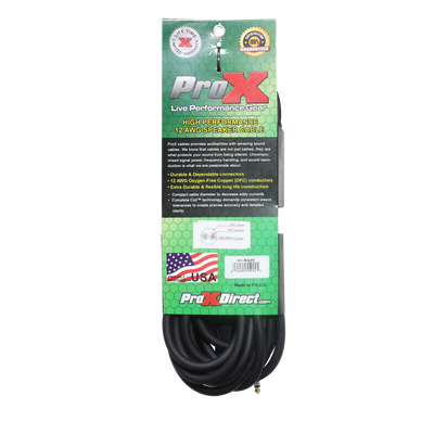 ProX 25 Ft. 12 AWG Speak Twist to 1/4" TS High Performance Speaker Cable