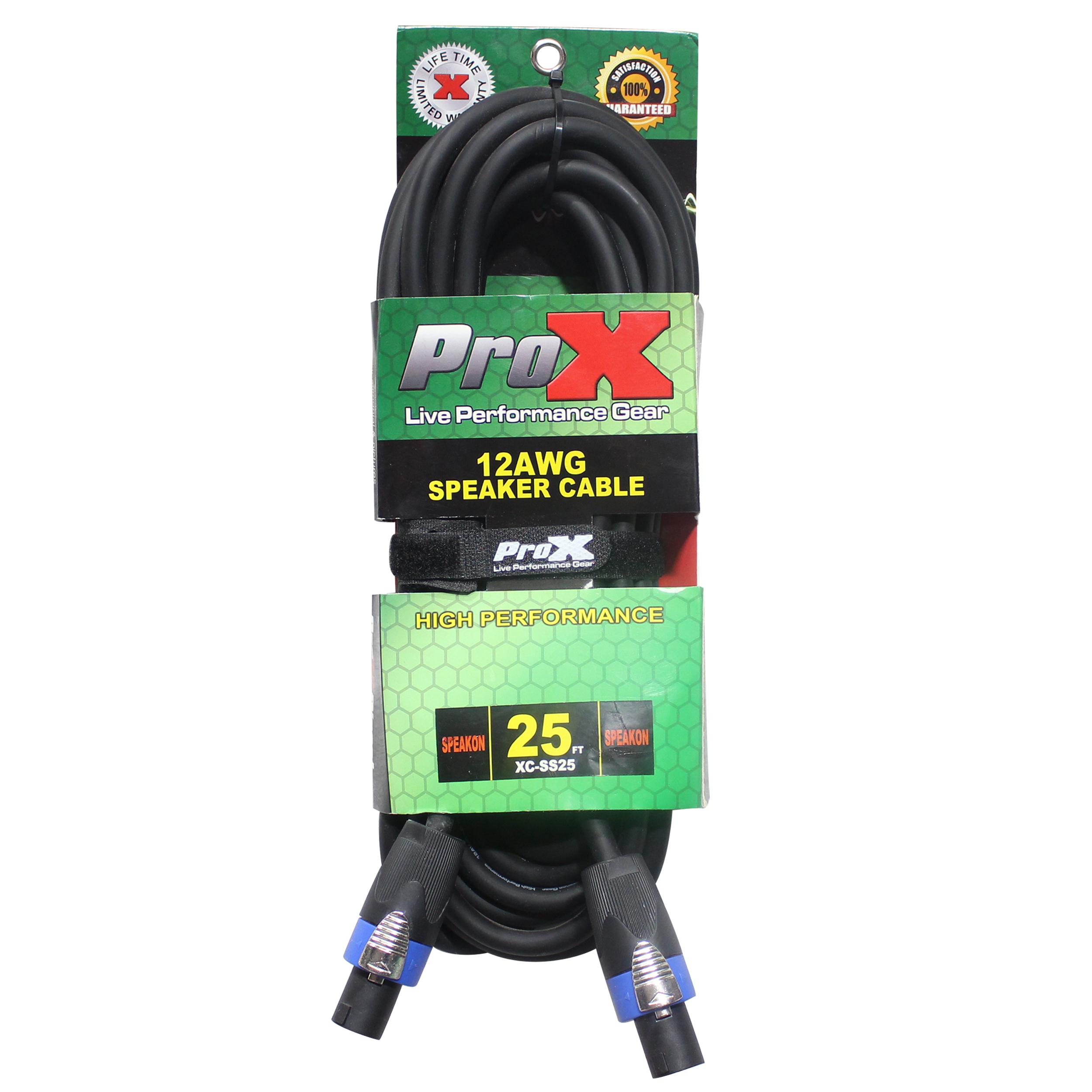 ProX 25 Ft. Speak Twist to Speak Twist 2 Conductor 12AWG High Performance Speaker Cable