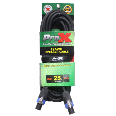 ProX 25 Ft. Speak Twist to Speak Twist 2 Conductor 12AWG High Performance Speaker Cable