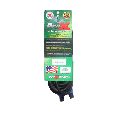 ProX 25 Ft. Speak Twist to Speak Twist 2 Conductor 12AWG High Performance Speaker Cable
