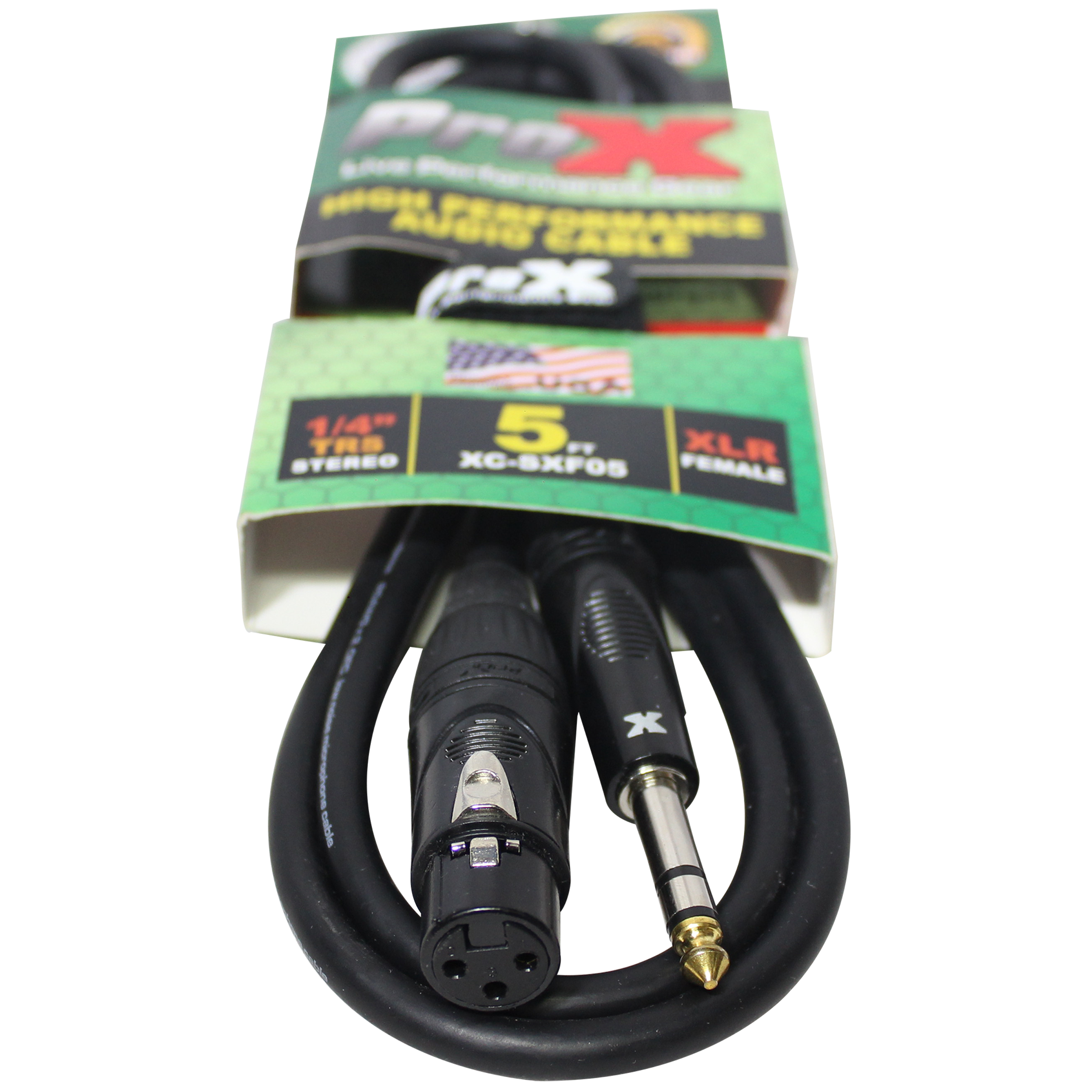 ProX 5 Ft. Balanced 1/4" TRS-M to XLR-F High Performance Audio Cable