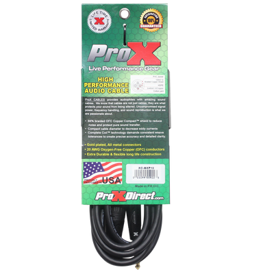 ProX 10 Ft. Balanced 1/4" TRS to XLR3-F High Performance Audio Cable