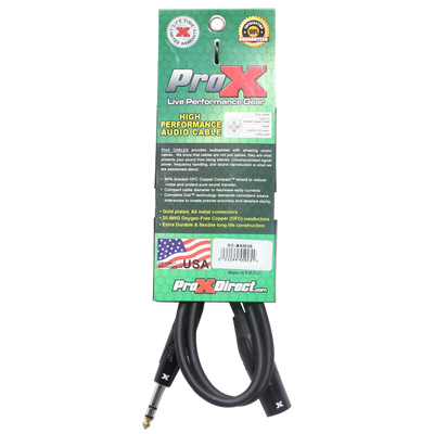 ProX 5 Ft. Balanced XLR3-M to 1/4" TRS-M High Performance Audio Cable