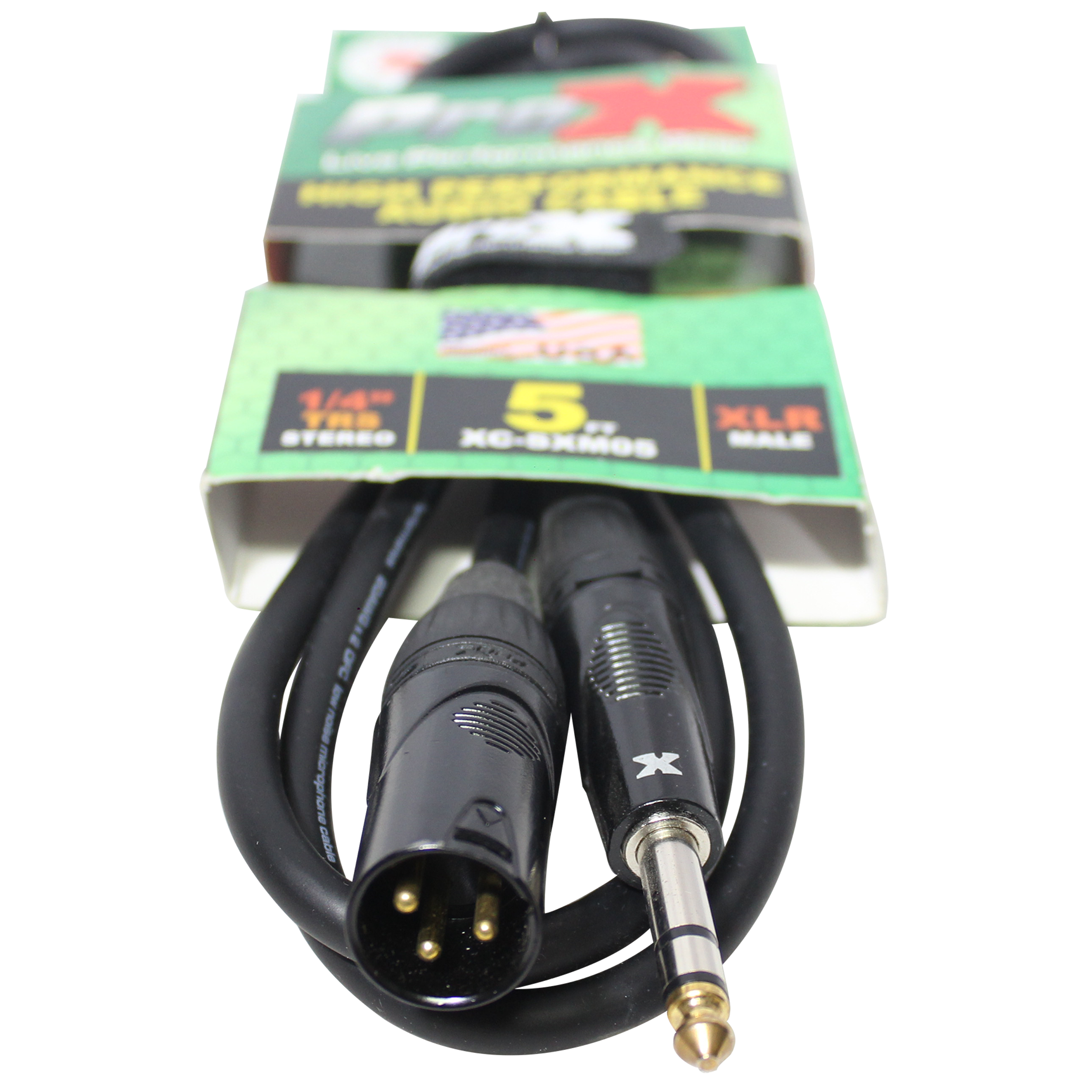 ProX 5 Ft. Balanced XLR3-M to 1/4" TRS-M High Performance Audio Cable