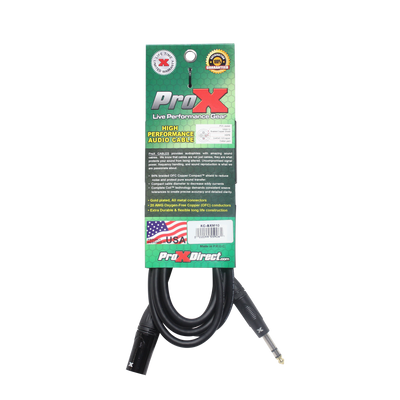 ProX 10 Ft. Balanced XLR3-M to 1/4 TRS-M High Performance Audio Cable