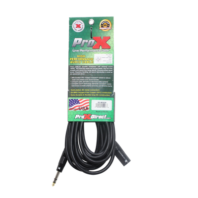 ProX 25 Ft. Balanced XLR-M to 1/4 TRS-M High Performance Audio Cable