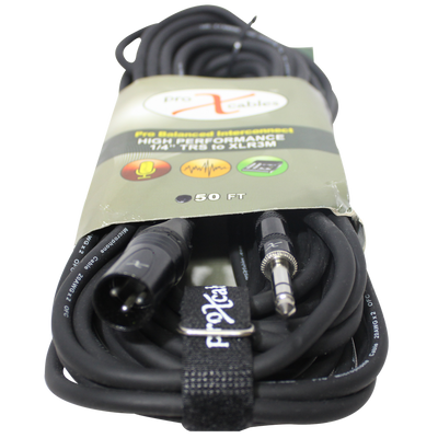 ProX 50 Ft. Balanced XLR3-M to 1/4 TRS-M High Performance Audio Cable
