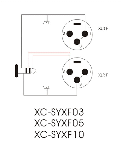 ProX 5 Ft. High Performance Y Cable 1/4" TRS-M Stereo to Dual XLR-F