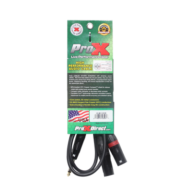 ProX 5 Ft. 1/4" TRS-M Stereo to Dual XLR3-M High Performance Y Cable