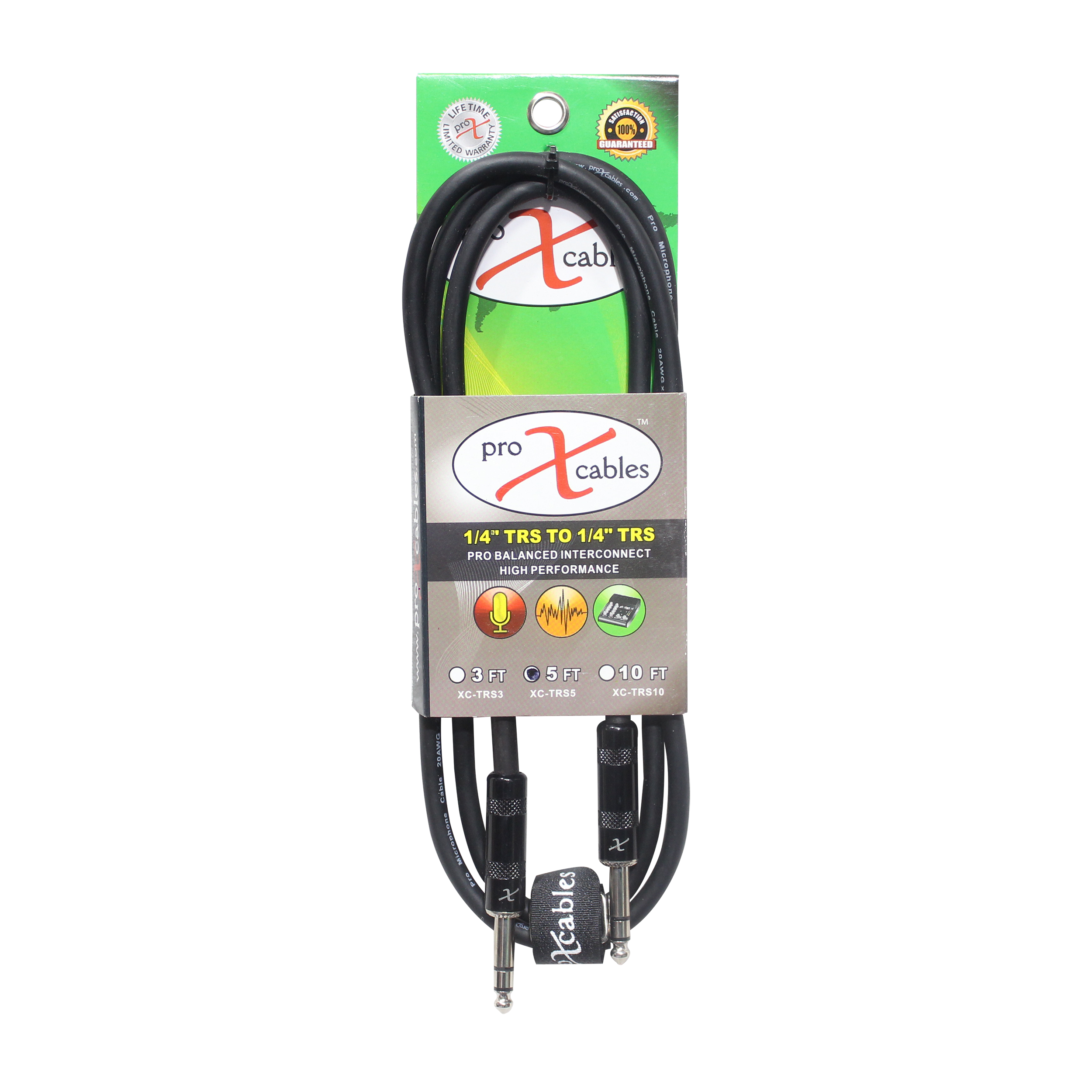 ProX 5 Ft. Balanced 1/4" TRS-M to TRS-M High Performance Audio Cable