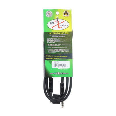 ProX 5 Ft. Balanced 1/4" TRS-M to TRS-M High Performance Audio Cable