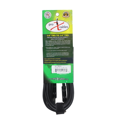 ProX 10 Ft. Balanced 1/4" TRS-M to TRS-M High Performance Audio Cable