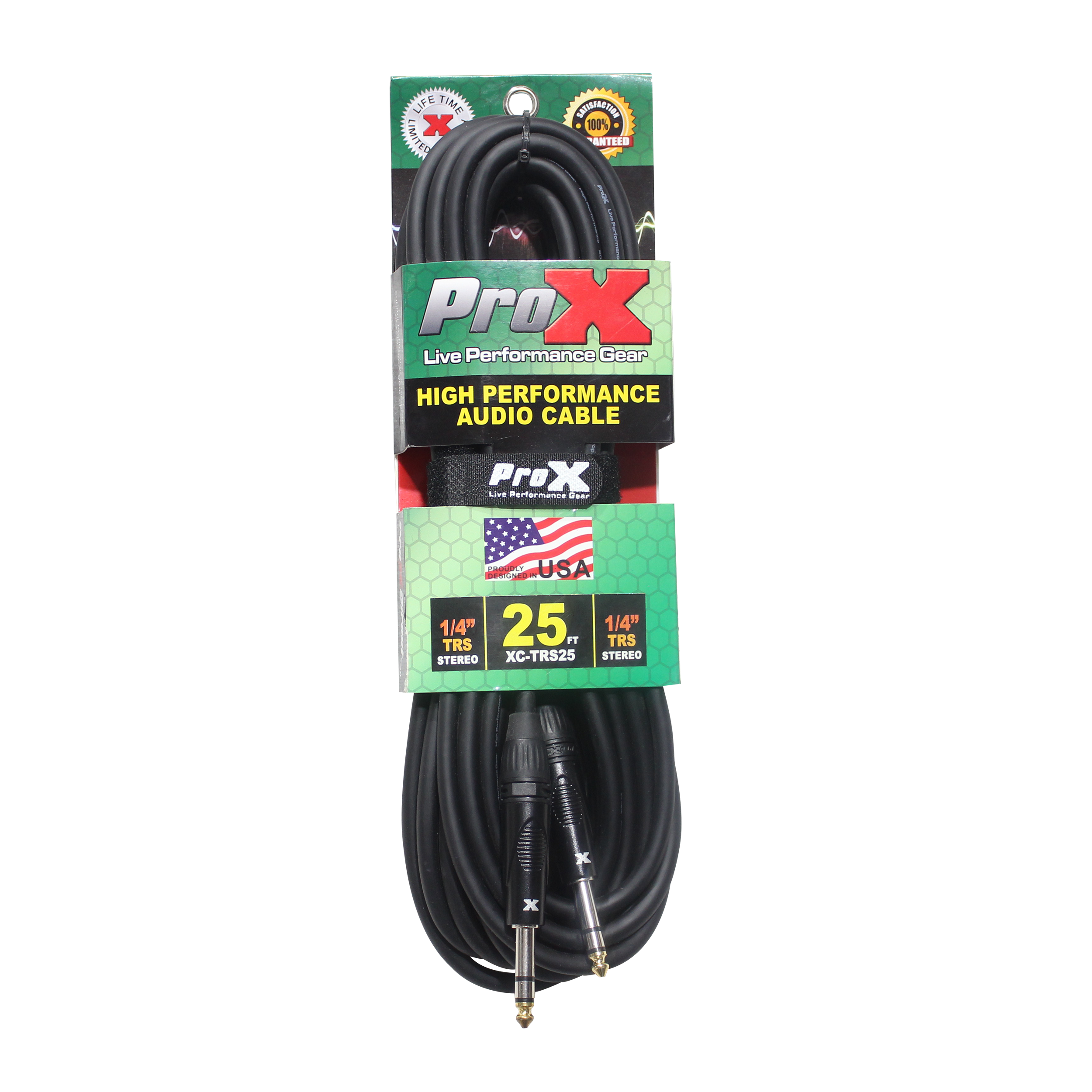 ProX 25 Ft. Balanced 1/4" TRS-M to TRS-M High Performance Audio Cable