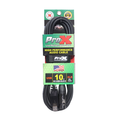 ProX 10 Ft XLR-F to USB High Performance Audio Cable