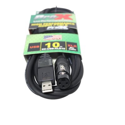 ProX 10 Ft XLR-F to USB High Performance Audio Cable