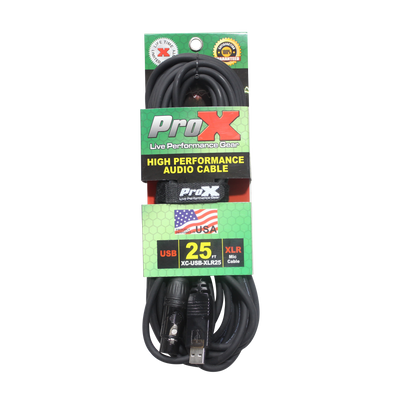 ProX 25 Ft XLR-F to USB High Performance Audio Cable