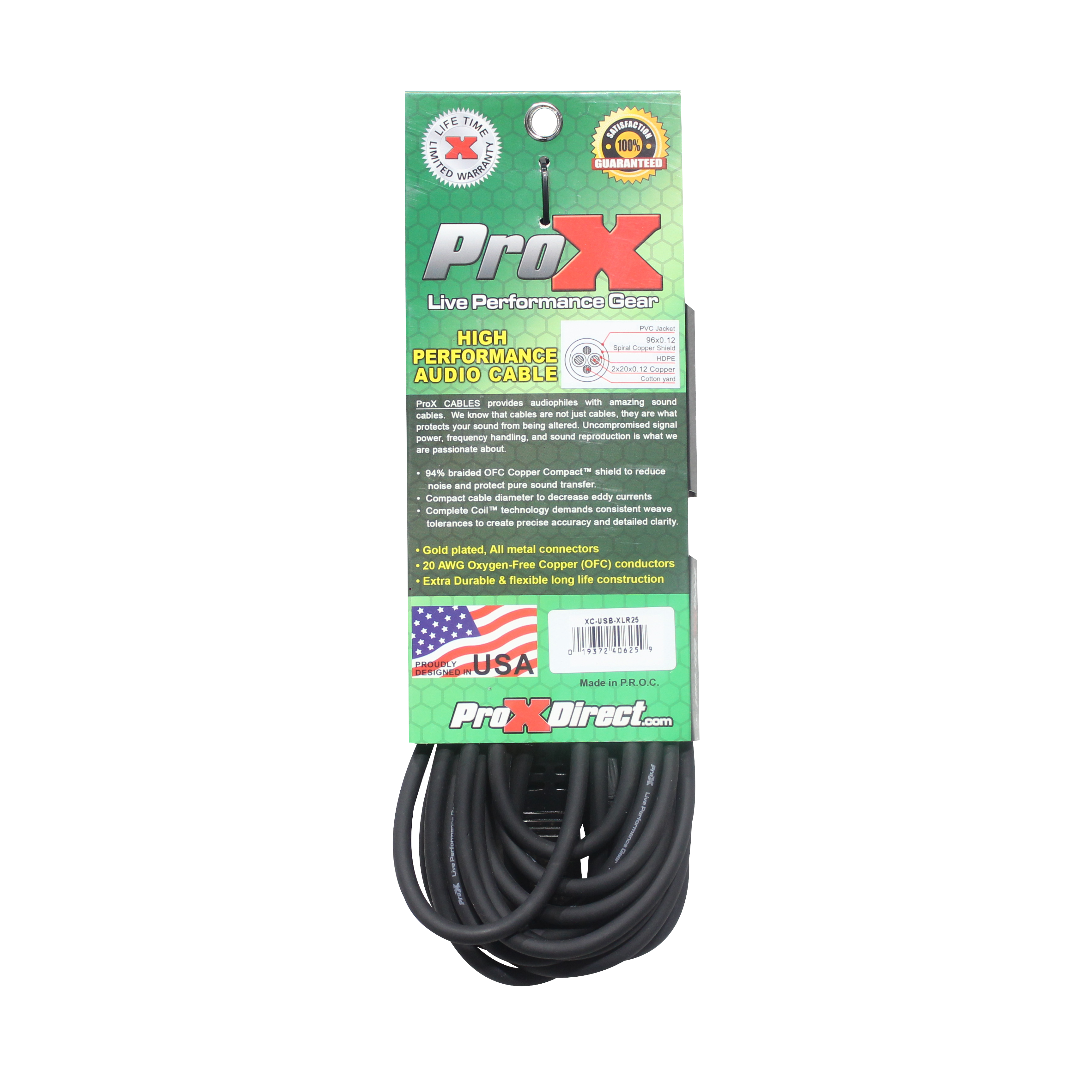 ProX 25 Ft XLR-F to USB High Performance Audio Cable