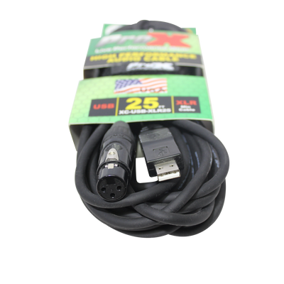 ProX 25 Ft XLR-F to USB High Performance Audio Cable