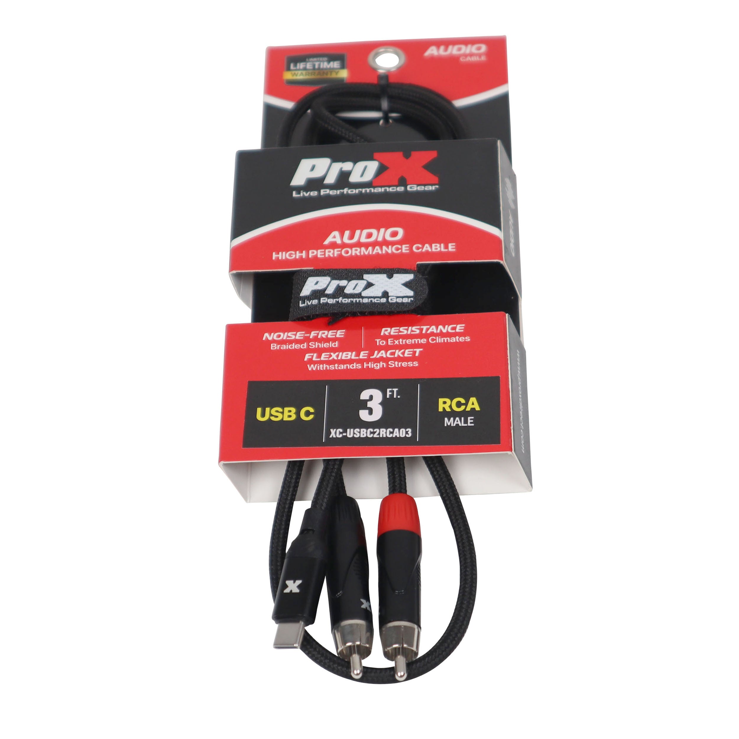ProX 3FT USB-C to Dual RCA Smartphone and Laptop to Mixer, Amplifier, Powered Speaker and Console Interface